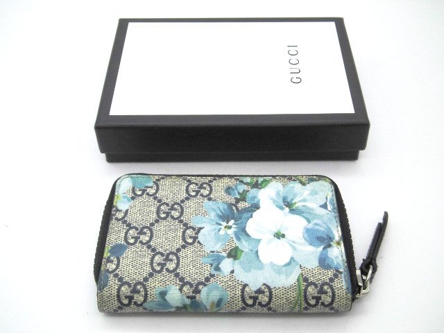 美品】GUCCI コインケース ブルームス GG柄 ラウンドファスナー 花柄-