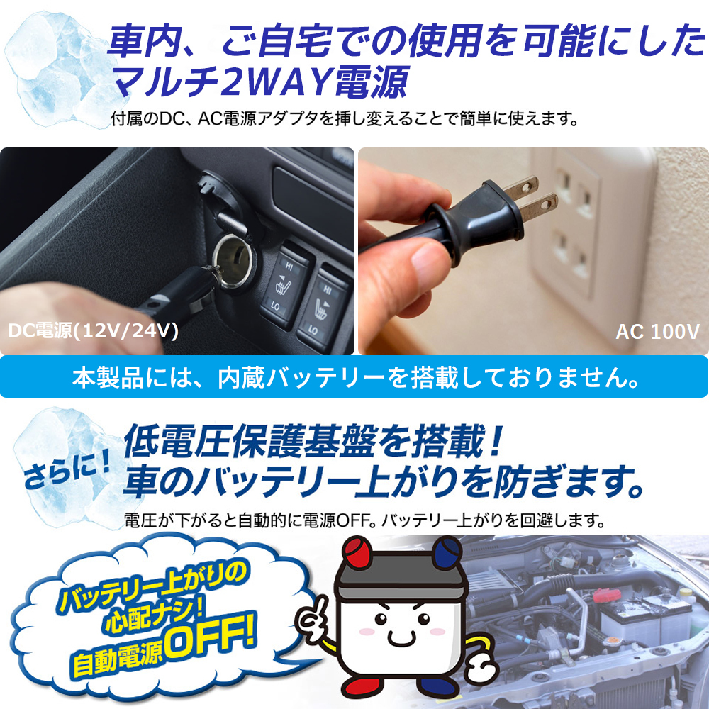 新品 車載冷蔵庫 9L ポータブル -20℃～20℃ AC/DC（ 12V / 24V ）2WAY電源対応 ポータブル冷蔵庫 アウトドア冷蔵庫 車載冷蔵 LVYUAN_画像7