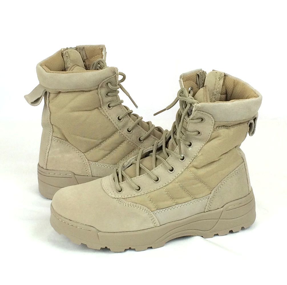  military boots Tacty karu boots combat boots rider boots work shoes shoes side zipper mackerel ge men's boots TAN25.5cm