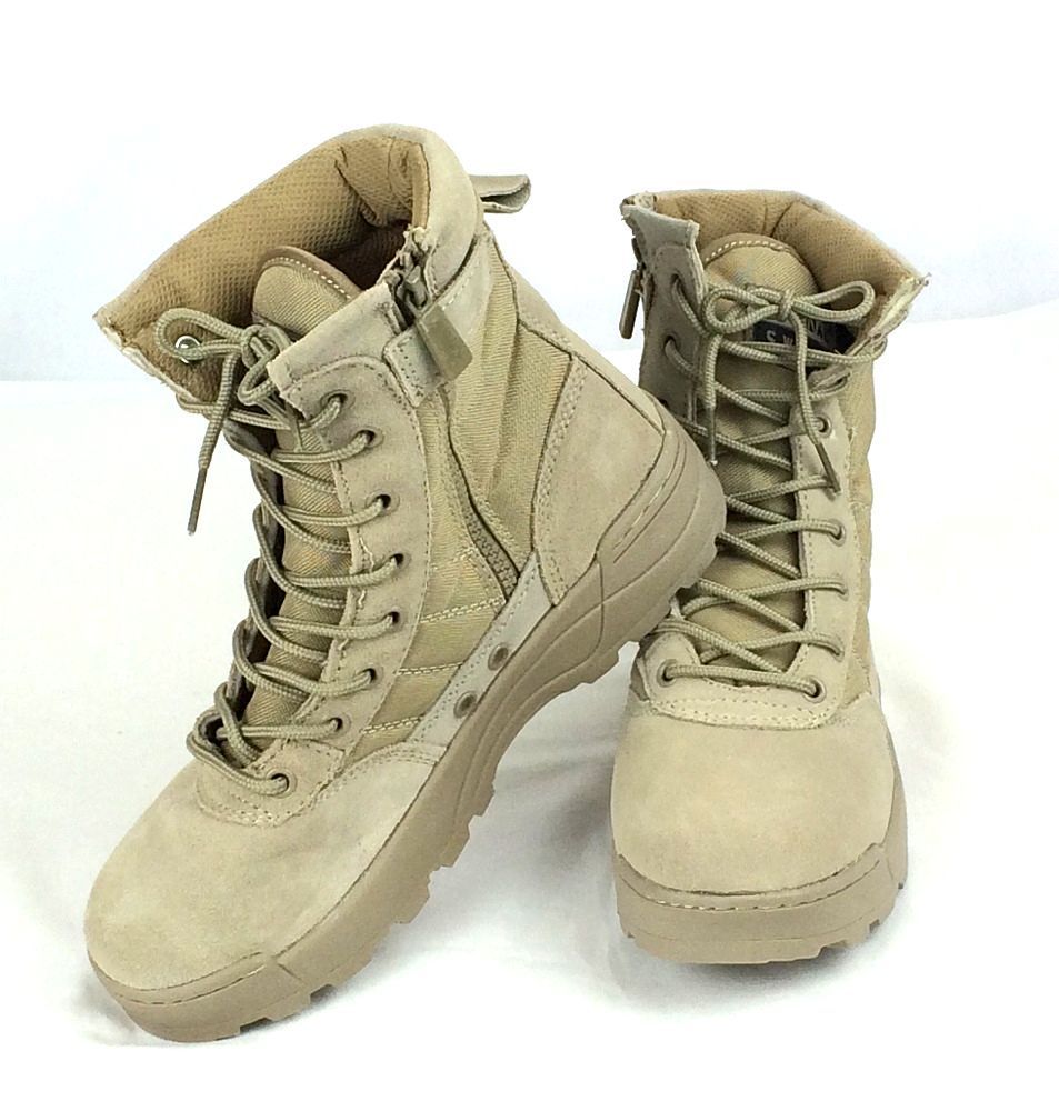  Tacty karu boots military boots combat boots rider boots work shoes shoes side zipper mackerel ge men's boots TAN25.5cm