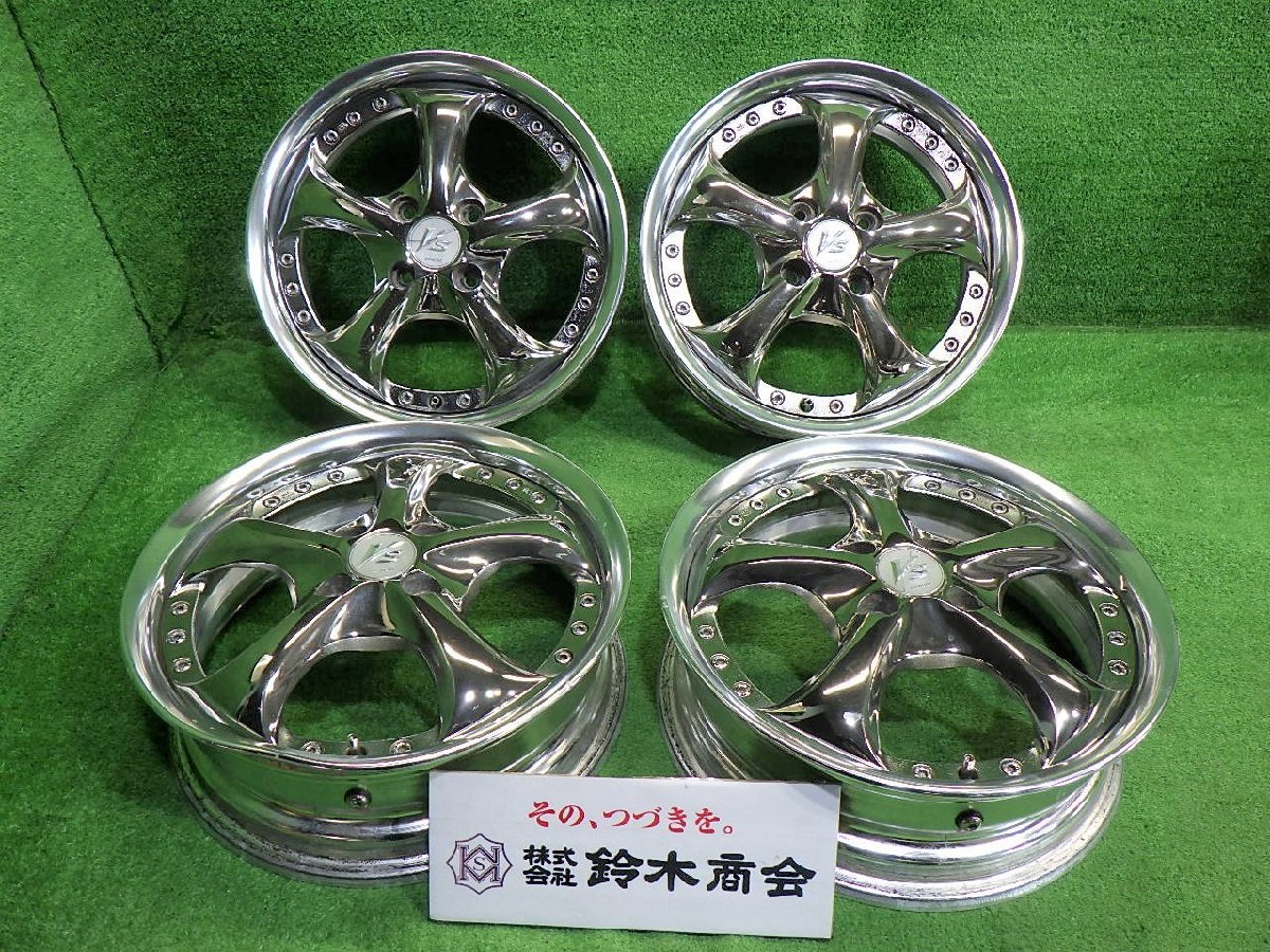 中古 15インチ 15×5J 4穴 ワーク VS-KF 社外 アルミホイール 4本 中古 15インチ 15×5J 4穴 ワーク VS-KF 社外 アルミホイール 4本