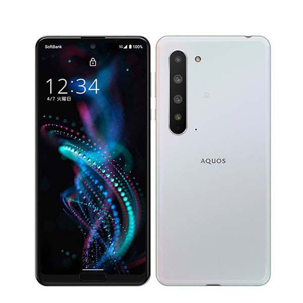バッテリー80%以上 美品 SH-51A AQUOS R5G オーロラホワイト SIM