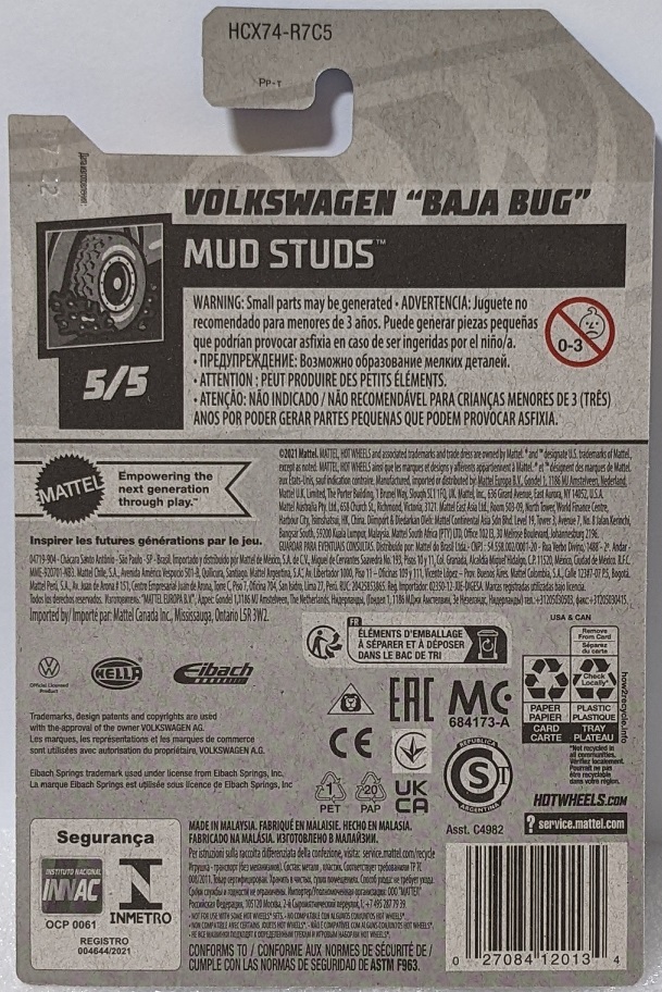 2022 #160-2 ホットウィール Volkswagen Baja Bug フォルクスワーゲン バハ バグ Hot Wheels Mud Studs 5/5 VW_画像3