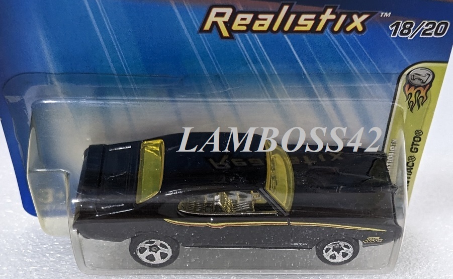 2005 #018 ホットウィール '69 Pontiac GTO 69 ポンティアック GTO Hot Wheels Realistix First Edition #18 Black 黒_画像2
