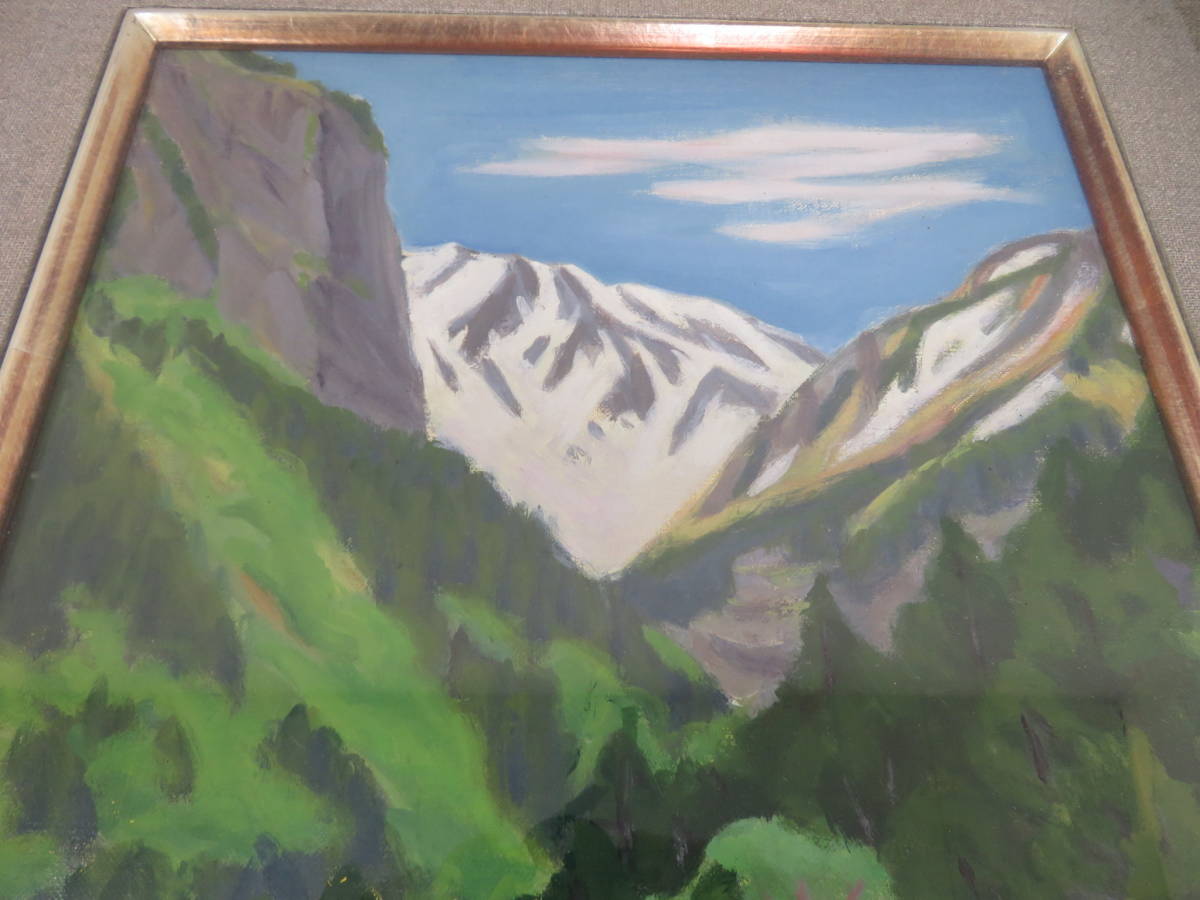 加藤水城 油彩画 穂高 屏風岩 共シール F6 額装 真作 48(自然 加藤水城 油彩画 穂高 屏風岩 共シール F6 額装 真作 48(自然