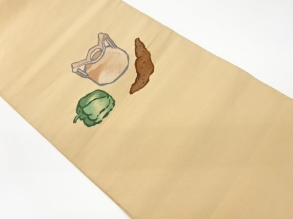 魅了 ys6398783; 宗sou 爪綴れ野菜に器物模様織出し名古屋帯
