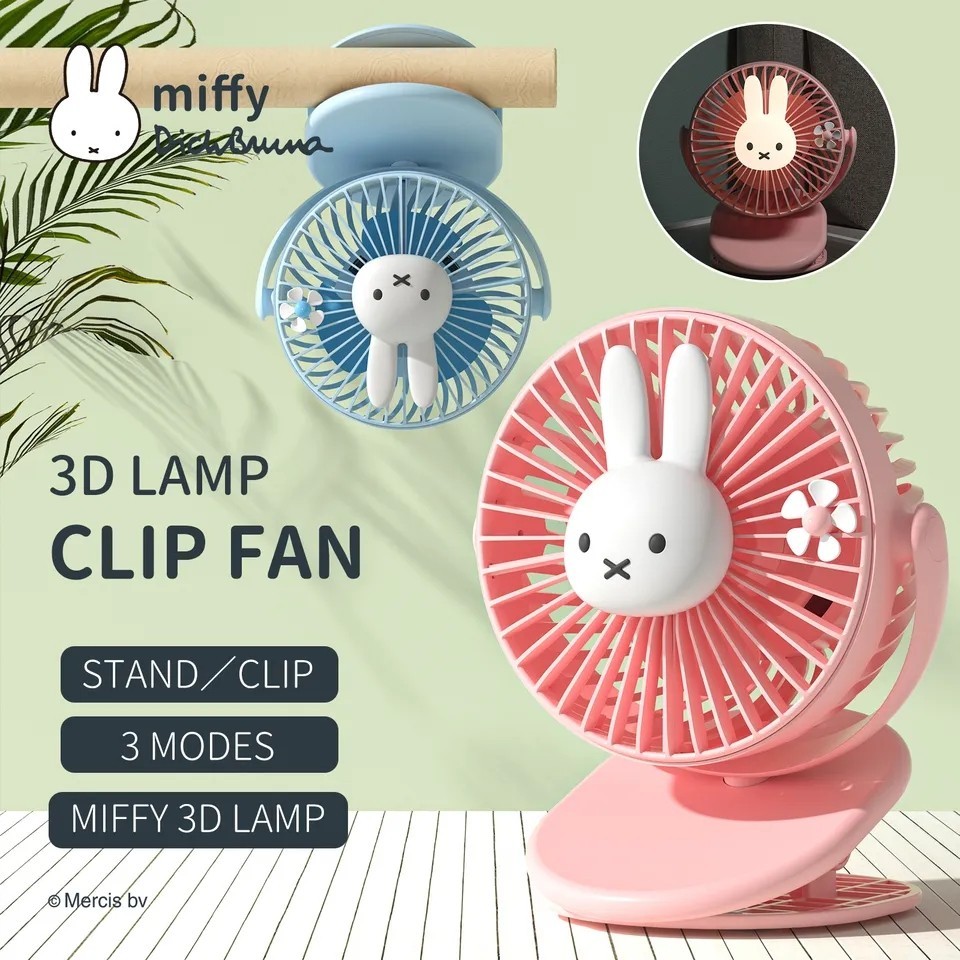  new goods unopened * Miffy ×mipow* clip fan pink electric fan desk electric fan light USB electric fan mobile electric fan miffy my Poe not yet sale in Japan 