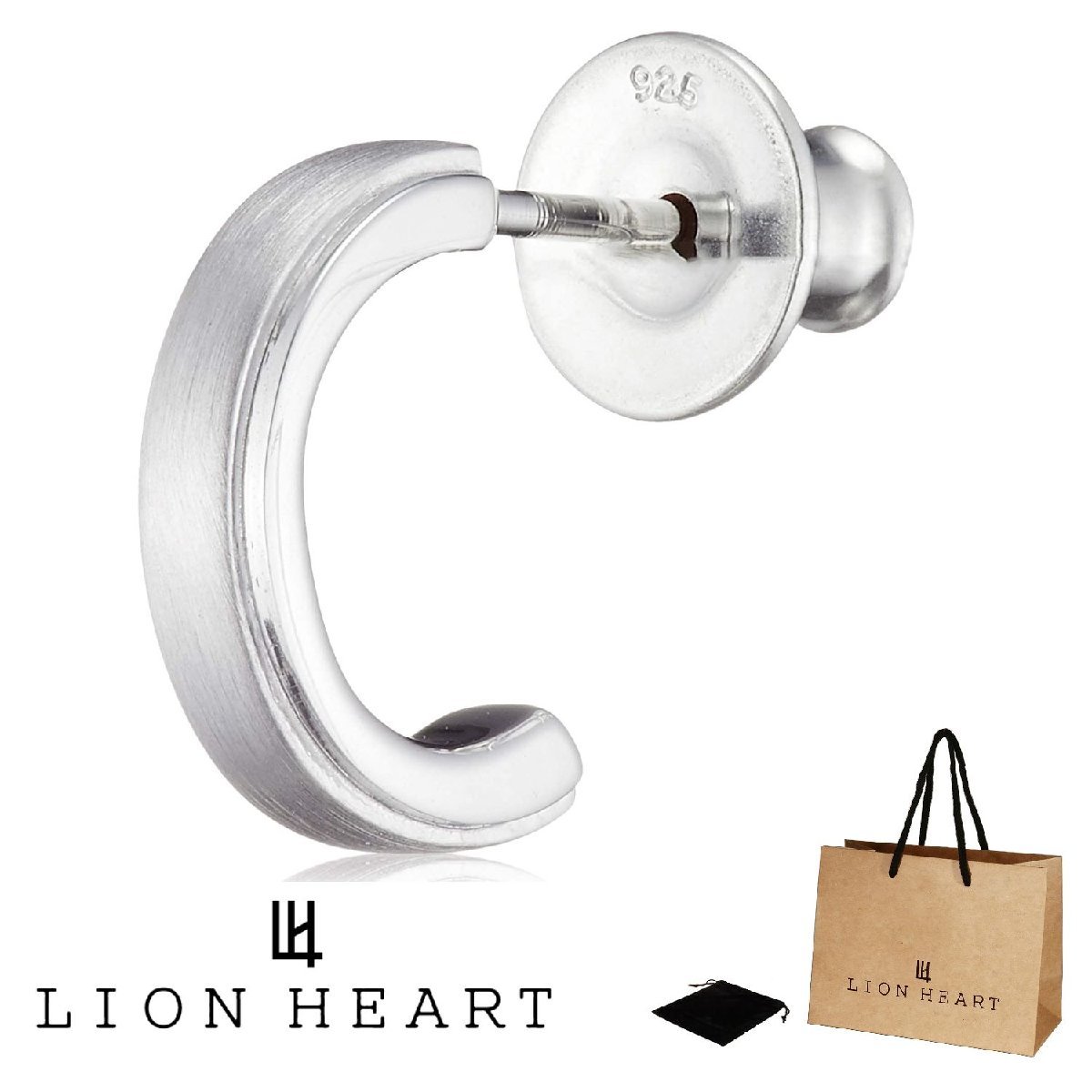新品 正規品 ライオンハート LION HEART フープ シングル 片耳 ピアス シティポップ シルバー925 SV925 01EA0941SA_画像1