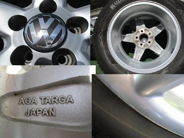 溝有り VW ゴルフ4 ニュービートル AGA ホイール スタッドレス 4本SET 5H-100 15インチ 195/65R15 コンチネンタル NorthContact NC6 2019年_画像3