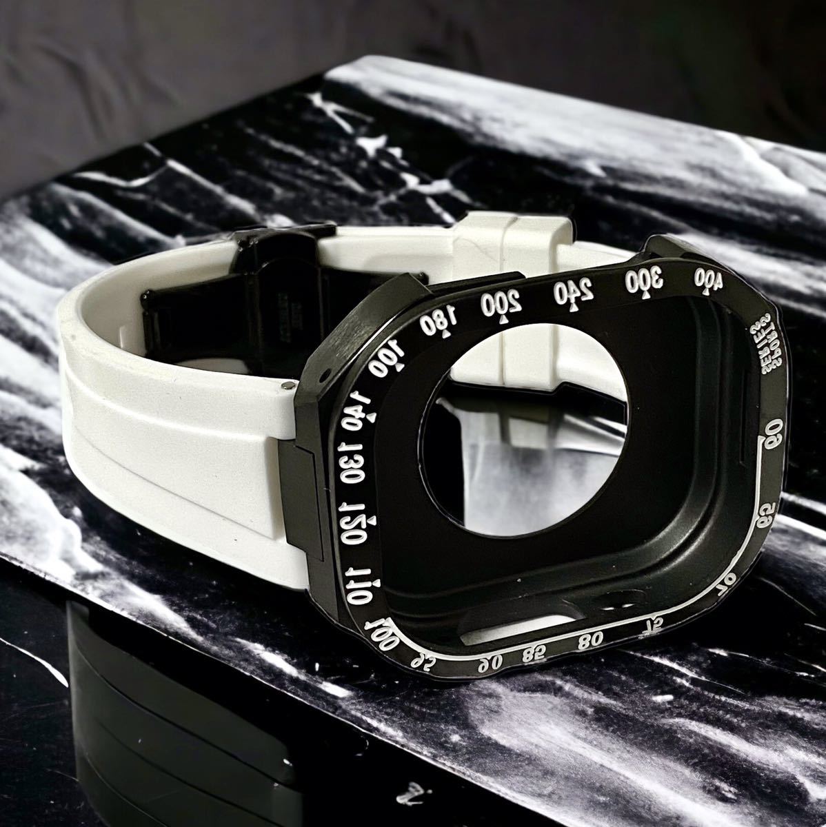 ラバー 49mm apple watch ultra アップルウォッチウルトラ メタル ケース ステンレス カスタム golden concept  ゴールデンコンセプト風CV