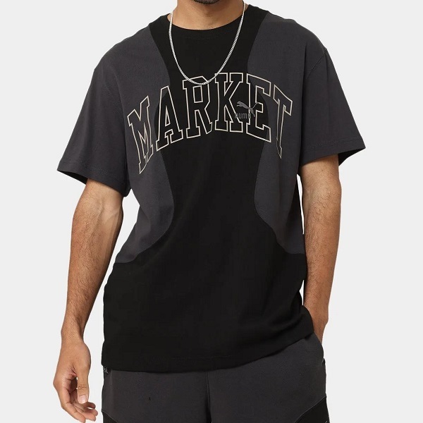 プーマ マーケット コラボ ロゴ Tシャツ USサイズXL 日本サイズ2XL相当 定価6050円 ブラック MARKET 半袖 ショートスリーブ 送料370円の画像1