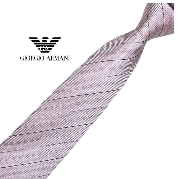GIORGIO ARMANI галстук полоса рисунок USEDjoru geo Armani reji men taru б/у t411