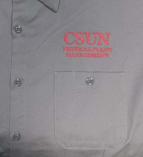 ★ヘビーウェイトコットン★RED KAP 半袖 ワークシャツ XL 「CSUN」企業ロゴ刺繍 クリーニング プレス済み レッドキャップ 古着 USED w729の画像6