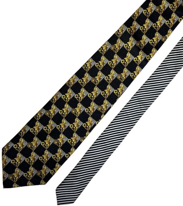 * beautiful goods * VERSACE necktie mete.-sa pattern pattern pattern Versace . switch .USED used t392