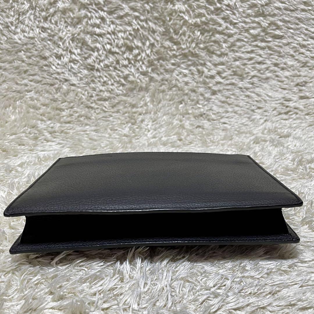 美品】カルティエ パシャ クラッチバッグ サファイア装飾 レザー 黒