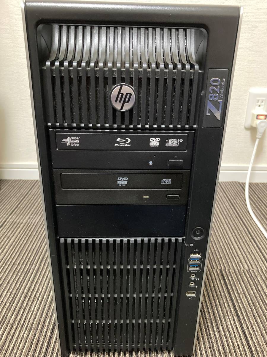 【HP Z820】Workstation Xeon E5-2670 2.6GHz x2 Memory 64GB 240GB(SSD) 300GB(SAS HDD) Quadro 6000 BD-RE DVD Windows10 Pro 64bit_画像1