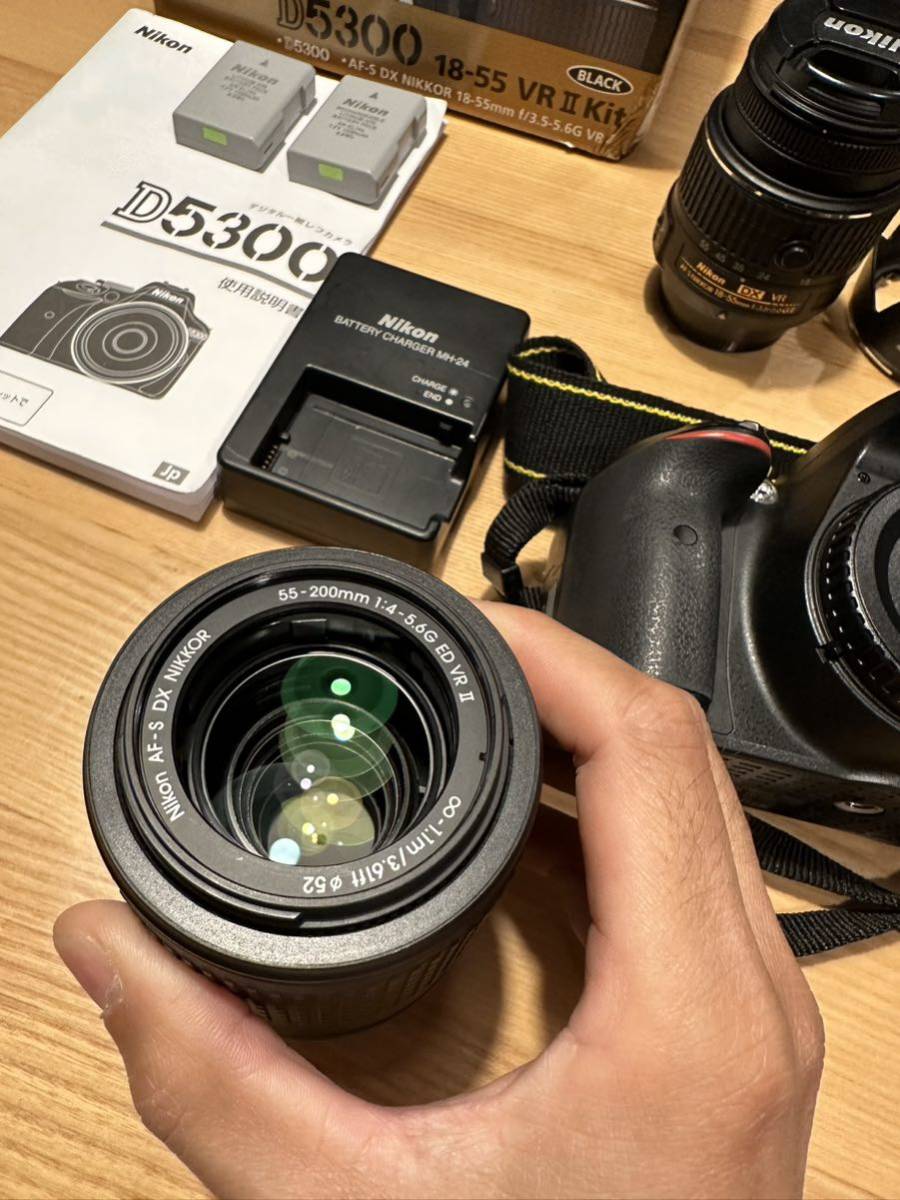 Nikon ニコン D5300 18-55 VR Ⅱ kit 55-200mmレンズ付き 美品 | qarta