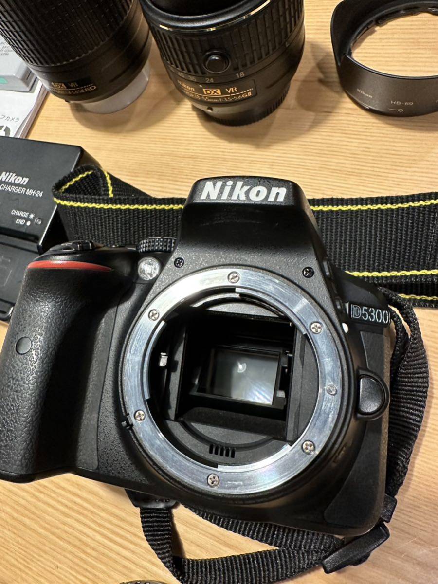 最新人気 ニコン +55-200 18-55 Nikon D5300 VR + 現状品 AF-S 55