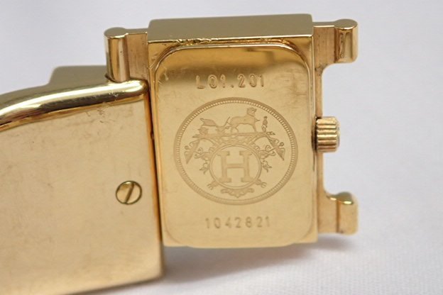 HERMES エルメス ロケ バングルウォッチ 腕時計 七宝焼き L01.201