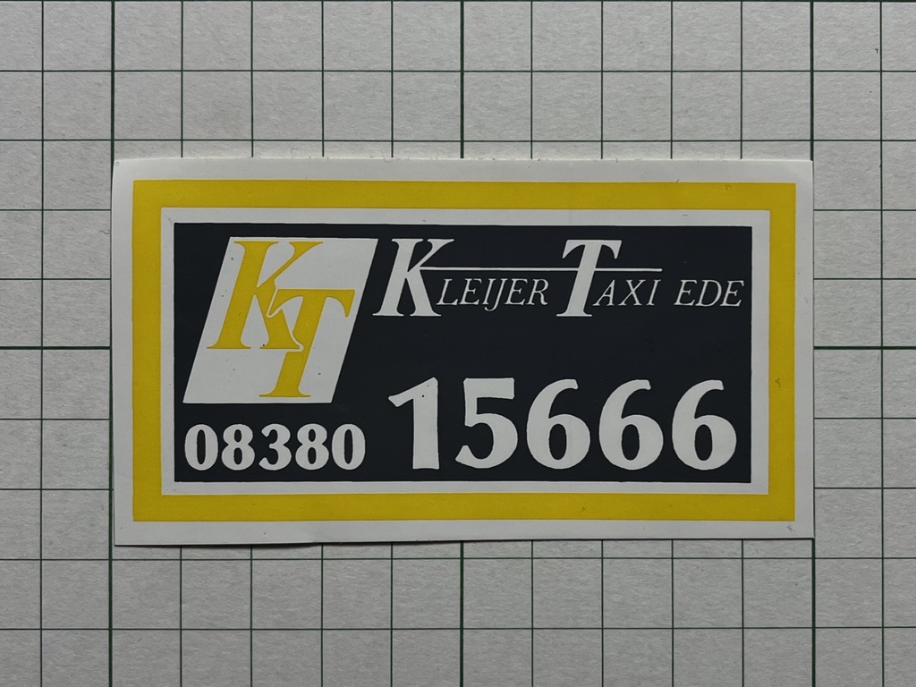 外国のステッカー：KLEIJER TAXI 156666 タクシー ビンテージ カスタム +Ue_画像1