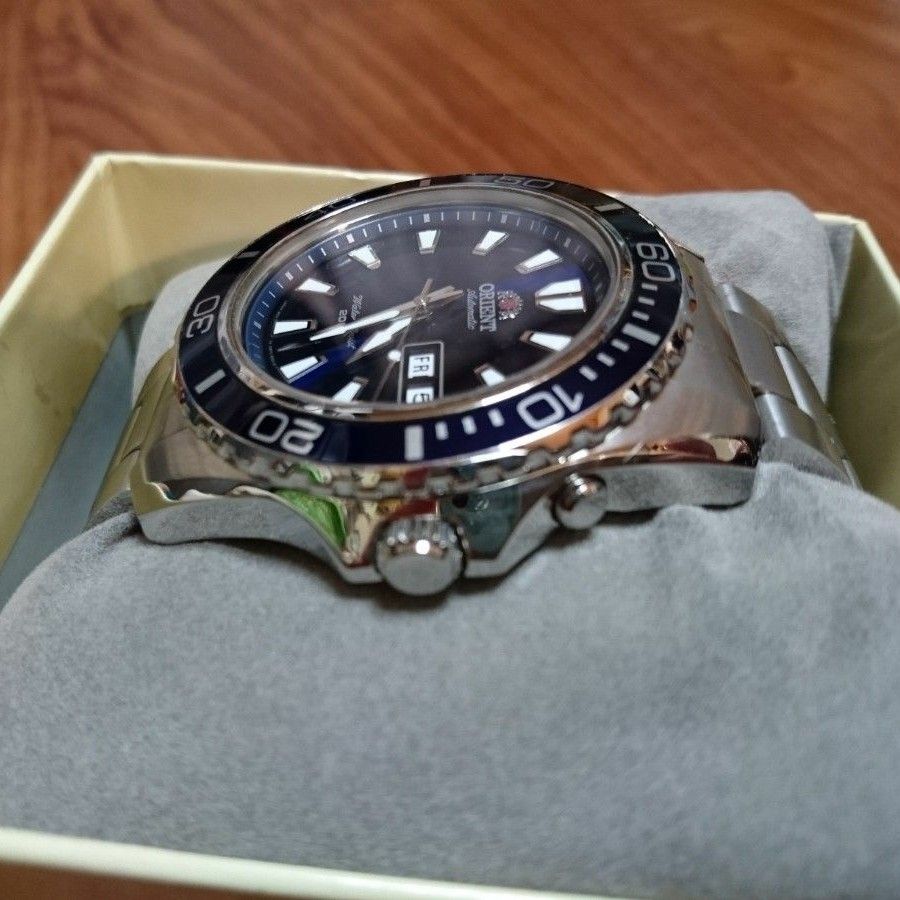 美品 オリエント マコ XL ネイビー 自動巻き 腕時計 Orient MAKO XL