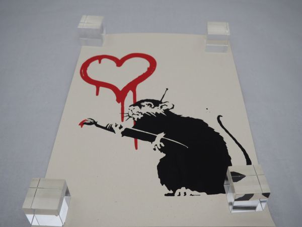 希少 WCP Banksy バンクシー LOVE RAT リプロダクション シルク 