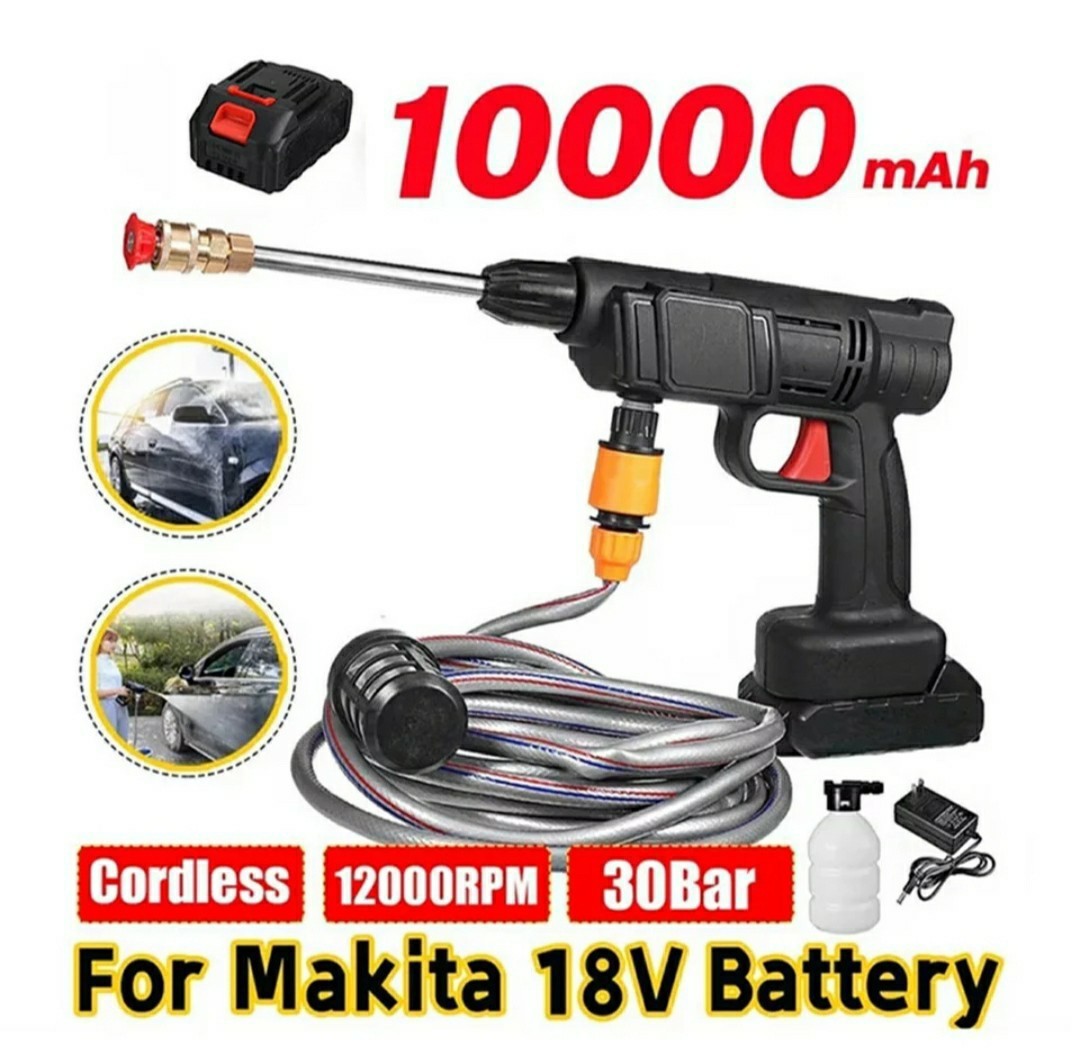 コードレス高圧洗浄機回転ターボノズルセット 1バッテリー 充電器付き マキタ18Vバッテリー互換