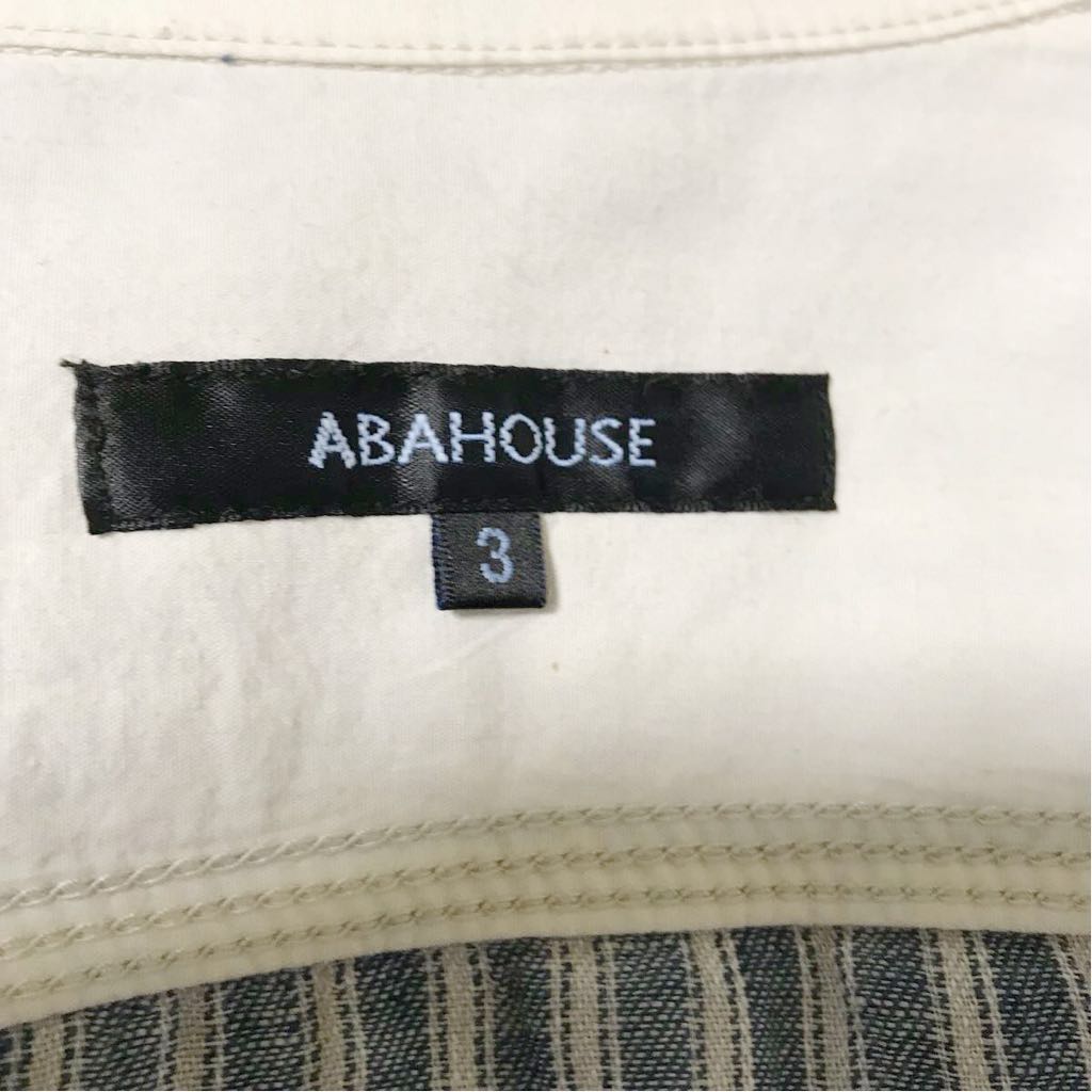 ABAHOUSE (アバハウス) インディゴ × キナリ 長袖 HEMP シャツ (3) | MENS メンズ モダニズム フレンチ テイスト ストライプ 麻 リネン_画像4