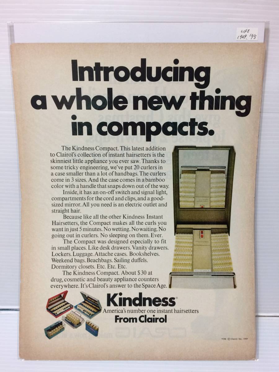 1969年12月5日号LIFE誌広告切り抜き【Kindness From Clairol/ヘアーセット用具】アメリカ買い付け品used60s美容系インテリア_画像1