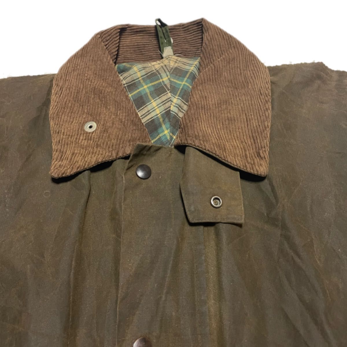 Euro Vintage イングランド製 Unknown バブアー風 ミドル丈 オイルドジャケット Barbour バブアー