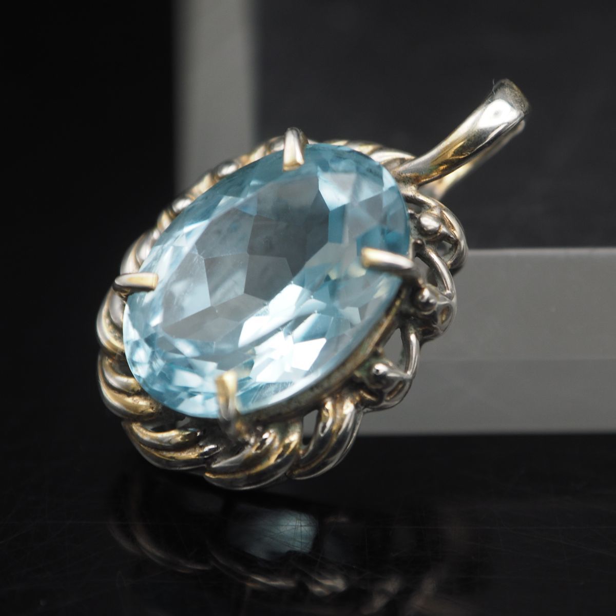A03 ブルートパーズ 7.00ct SILVER刻印 ペンダント トップ デザイン