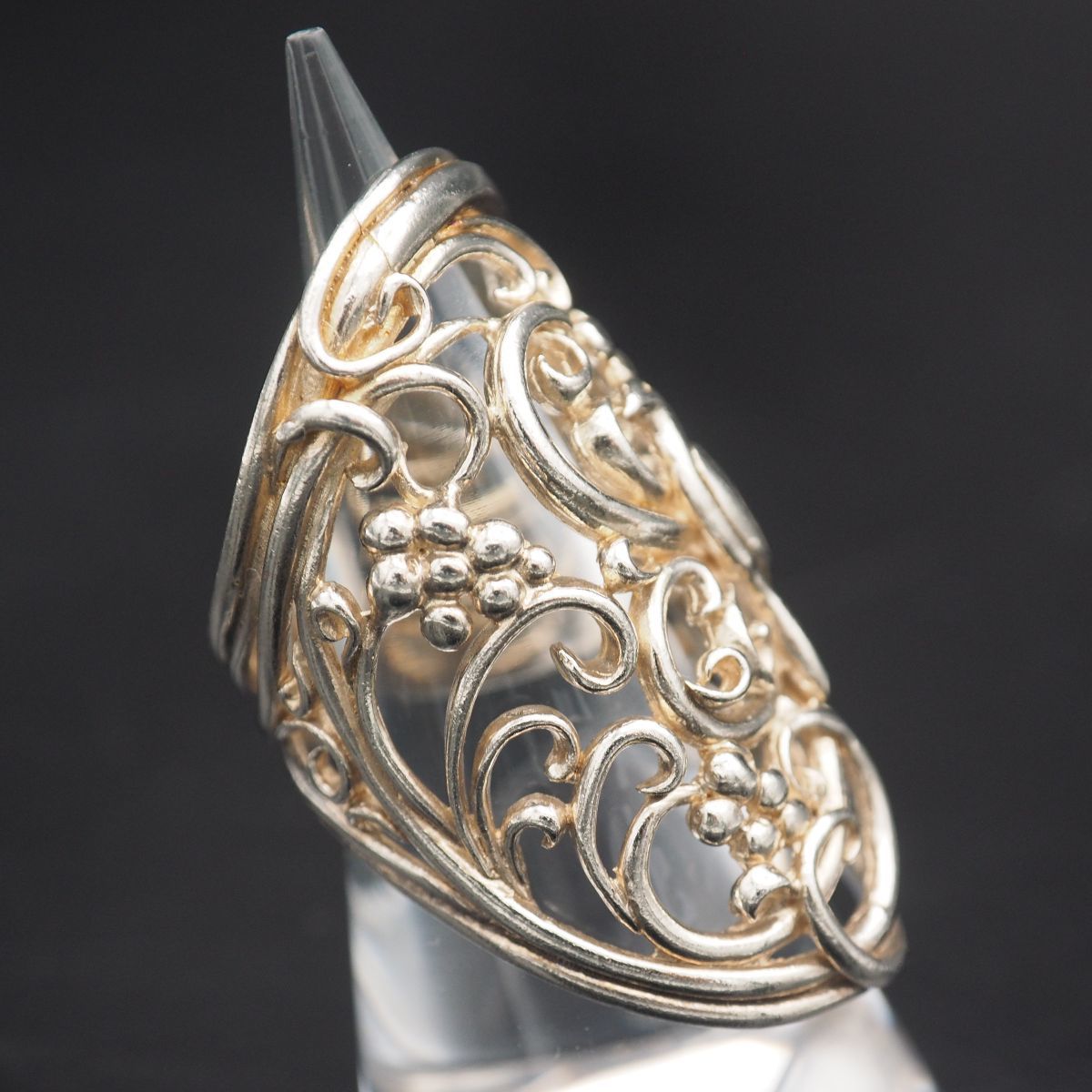 C15 ヴィンテージ AVA SILVER刻印 リング 特大 大ぶり 透かし C15 ヴィンテージ AVA SILVER刻印 リング 特大 大ぶり 透かし