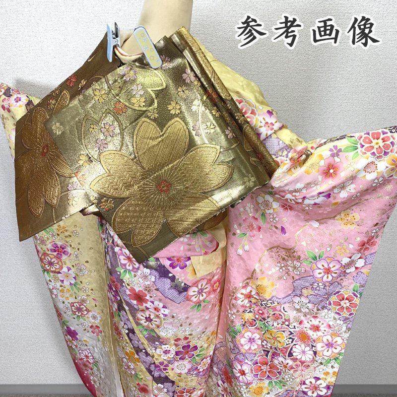 〇古典柄振袖金彩地紋刺繍牡丹桜毬成人式結婚式〇美品305z11 | JChere