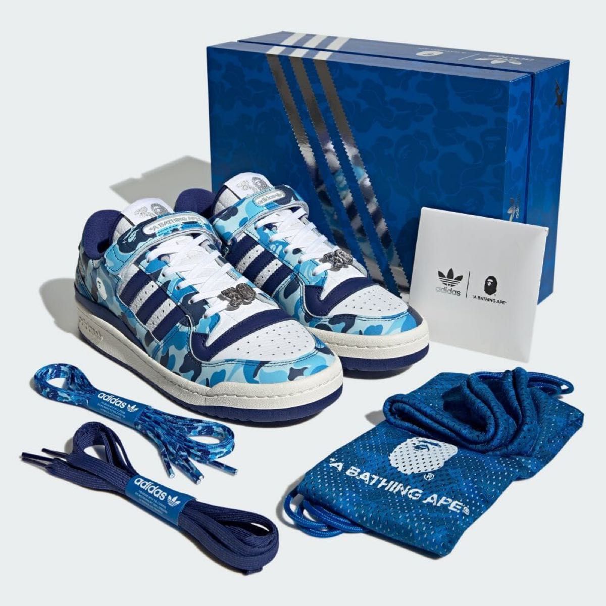 新品★28.5cm★BAPE × ADIDAS FORUM 84 Low 30th Anniversary BLUE CAMO★