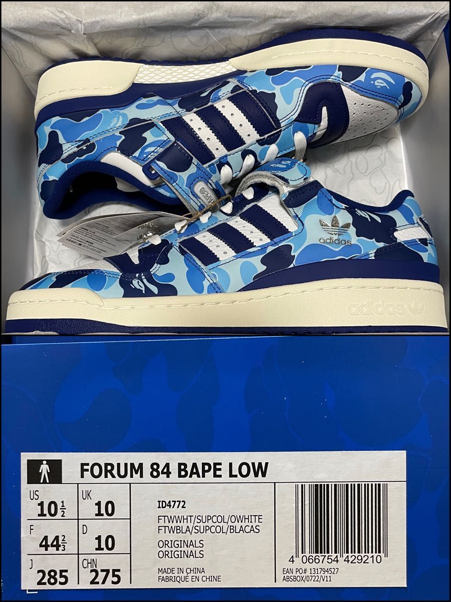 新品★28.5cm★BAPE × ADIDAS FORUM 84 Low 30th Anniversary BLUE CAMO★