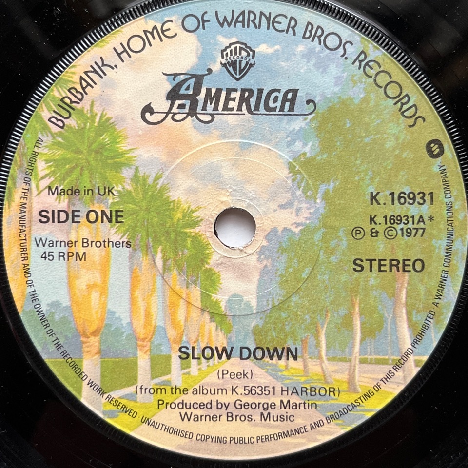 【試聴 7inch】America / Slow Down 7インチ 45 muro koco シティポップ AOR フリーソウル City Pop ドラムブレイク_画像1