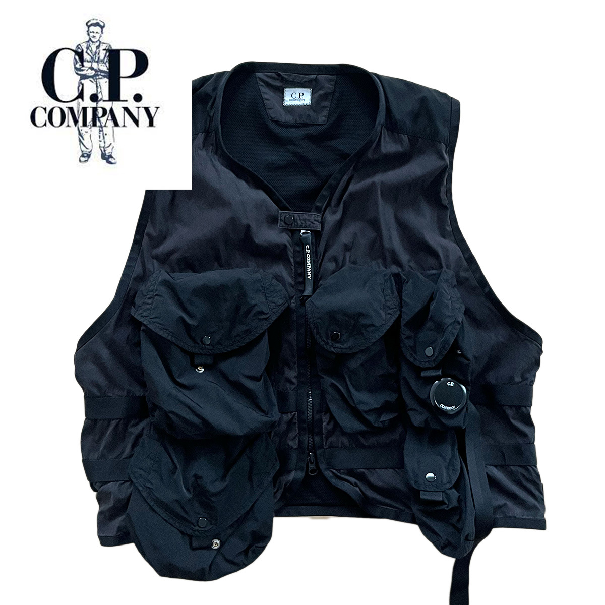 C.P.Company 50 Fili Utility Vest ブラック CPカンパニー Lサイズ