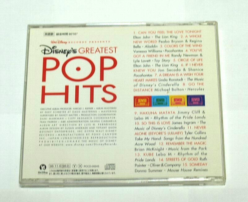 国内盤 ディズニー・グレイテスト・ポップ・ヒッツ DISNEYS GREATEST POP HITS A Decade Of Radio Singles / CD Donna Summer,Elton Johnの画像3