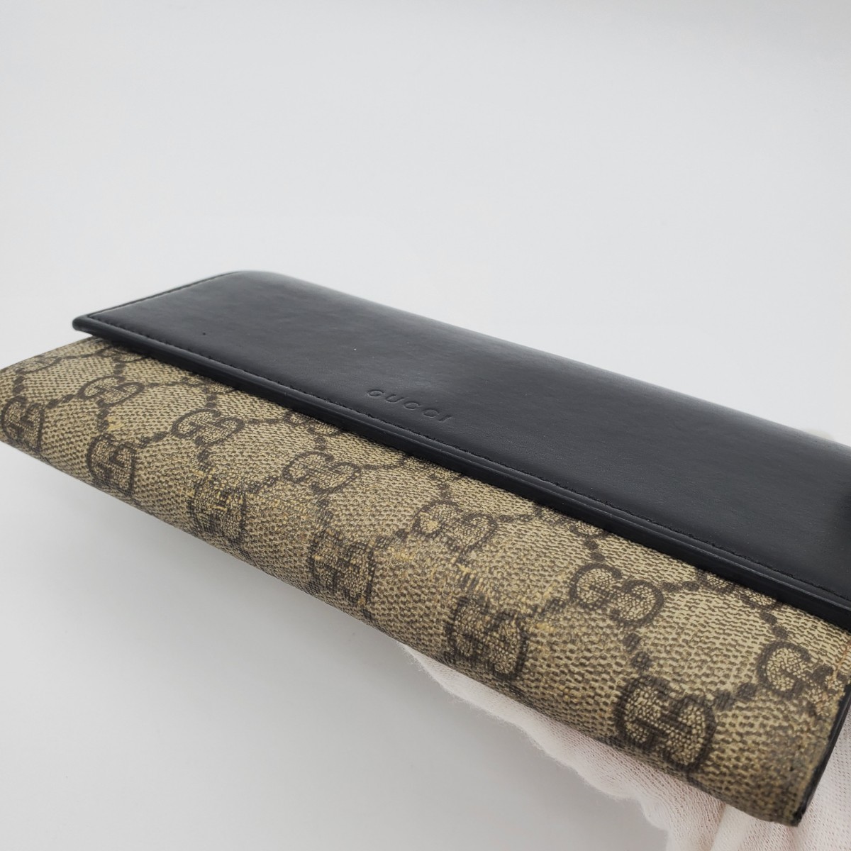 GUCCI グッチ GG スプリーム レザー 長財布 財布 ブラック
