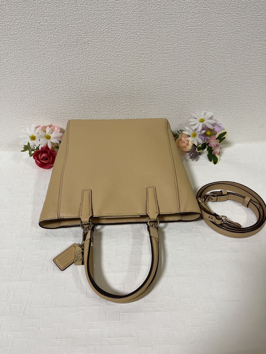 【タイムセール！美品】COACH コーチ ショルダーバッグ 2WAY ハンドバッグ 29001 ベージュ系 レザー レディース