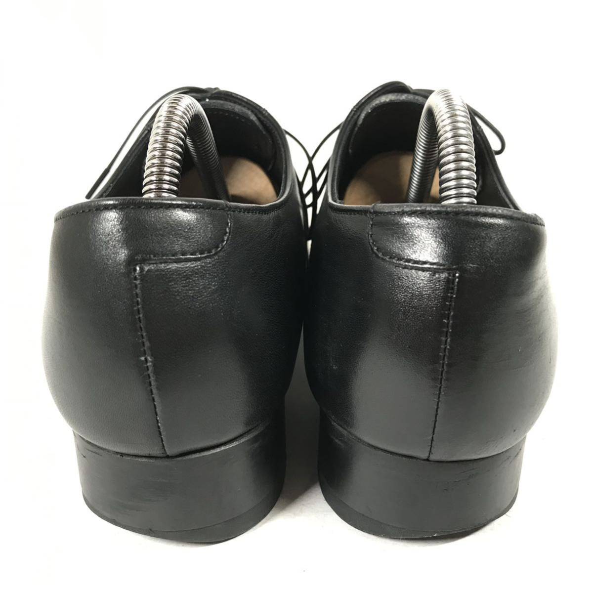 【リーガル】本物 REGAL 靴 25cm 黒 ストレートチップ ビジネスシューズ 内羽根式 本革 レザー 男性用 メンズ 日本製 25 b_画像3