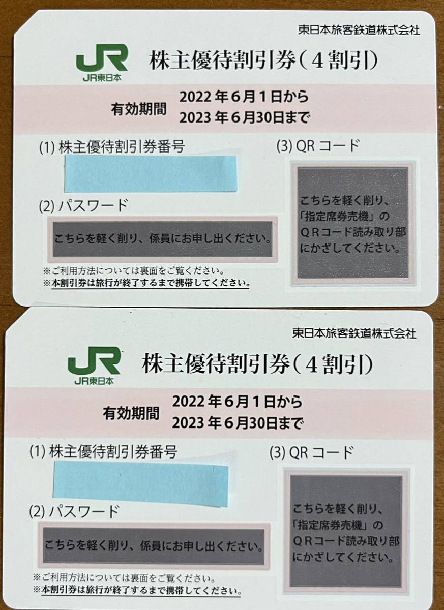 JR東日本 株主優待割引券2枚セット 送料無料 有効期限 2023年6月30日 ...