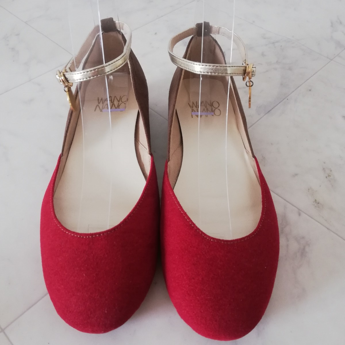 261/ super-beauty goods!!WANONANOwano nano strap Flat pumps 23cm