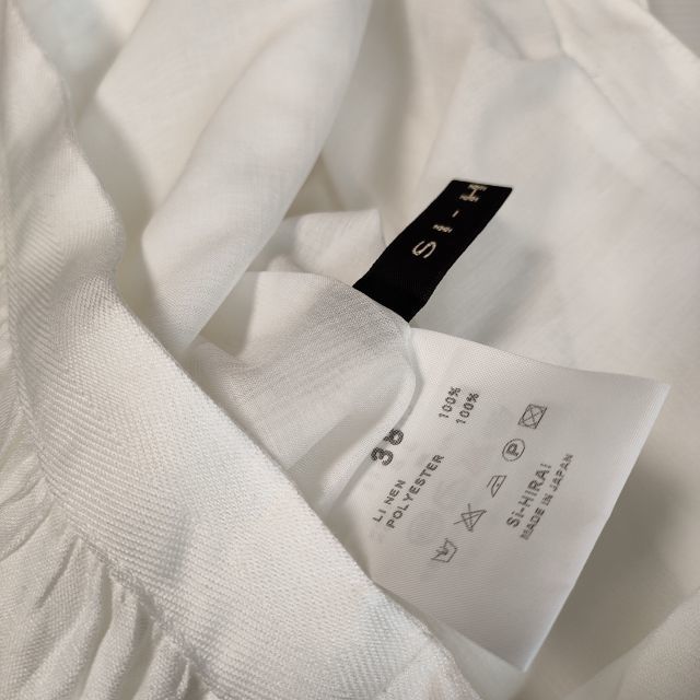 SI-HIRAI リネン 日本製 サイズ38 麻 スカート ホワイト スーヒライ 3-0423S 214107_画像3