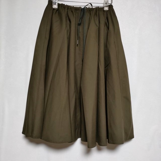 LE GLAZIK ウエストゴム サイズ36 日本製 ウール スカート カーキ ルグラジック 3-0427M 212294_画像1