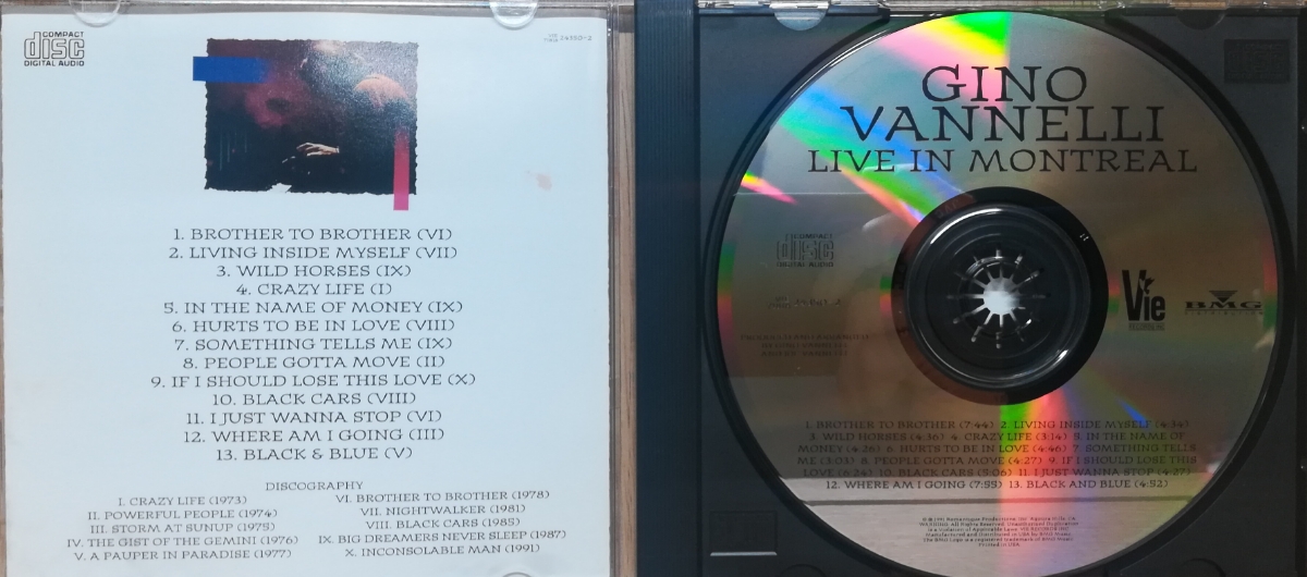 【希少型番/輸入盤】ジノ・ヴァネリ / Gino Vannelli / Live In Montreal / 718182435021 / ジノ・バネリ_画像2