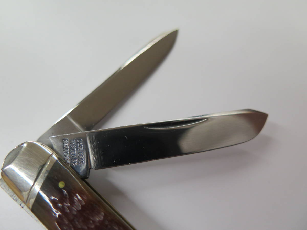 ⑳　CASE XX ケース　3ブレード折り畳みナイフ　630109　ウィットラー　ジグドボーン　茶　炭素鋼　90年製_画像6