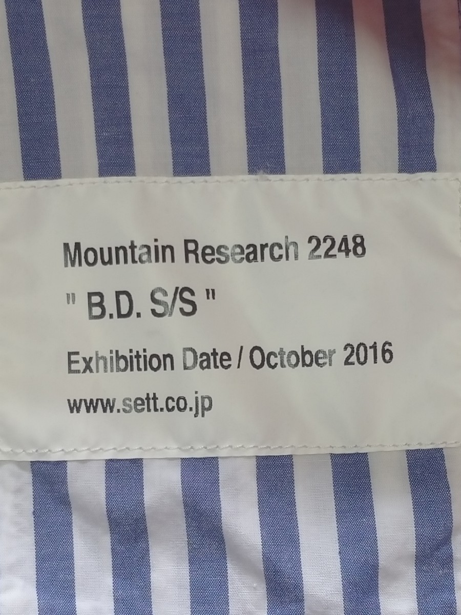 Mountain Reseach（マウンテンリサーチ）2016 B.D.S/S ストライプ切替ボタンダウンシャツ ブルー系×オレンジ系 表示サイズM MADE IN JAPAN_画像8