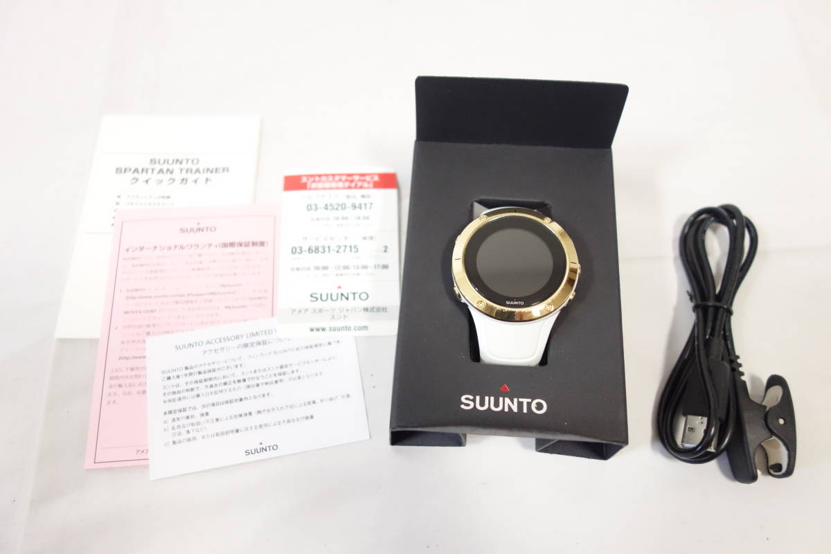 【美品】 スント SUUNTO ウェアラブル端末 ウォッチタイプ スパルタントレーナーリストHRゴールド SPARTAN TRAINER SS023426000_画像2