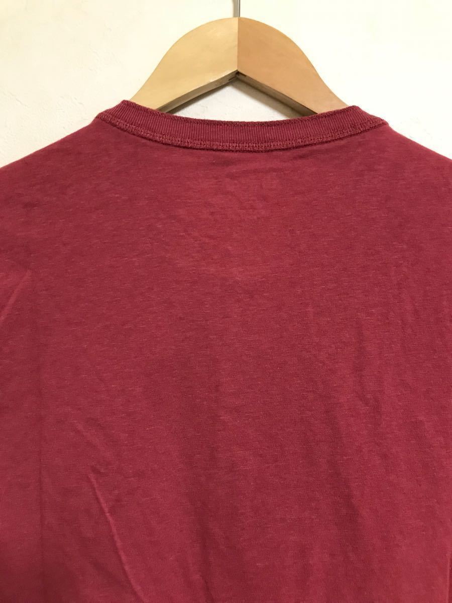 【新品】 Abercrombie & Fitch BIG ICON HENLEY NECK TEE アバクロンビー&フィッチ ビッグアイコン ヘンリーネック Tシャツ サイズS 半袖赤_画像4